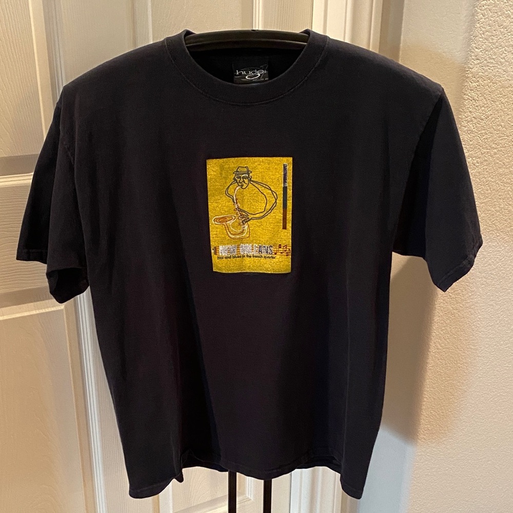 Vintage New Orleans Black Graphic T-Shirt with Yellow Design